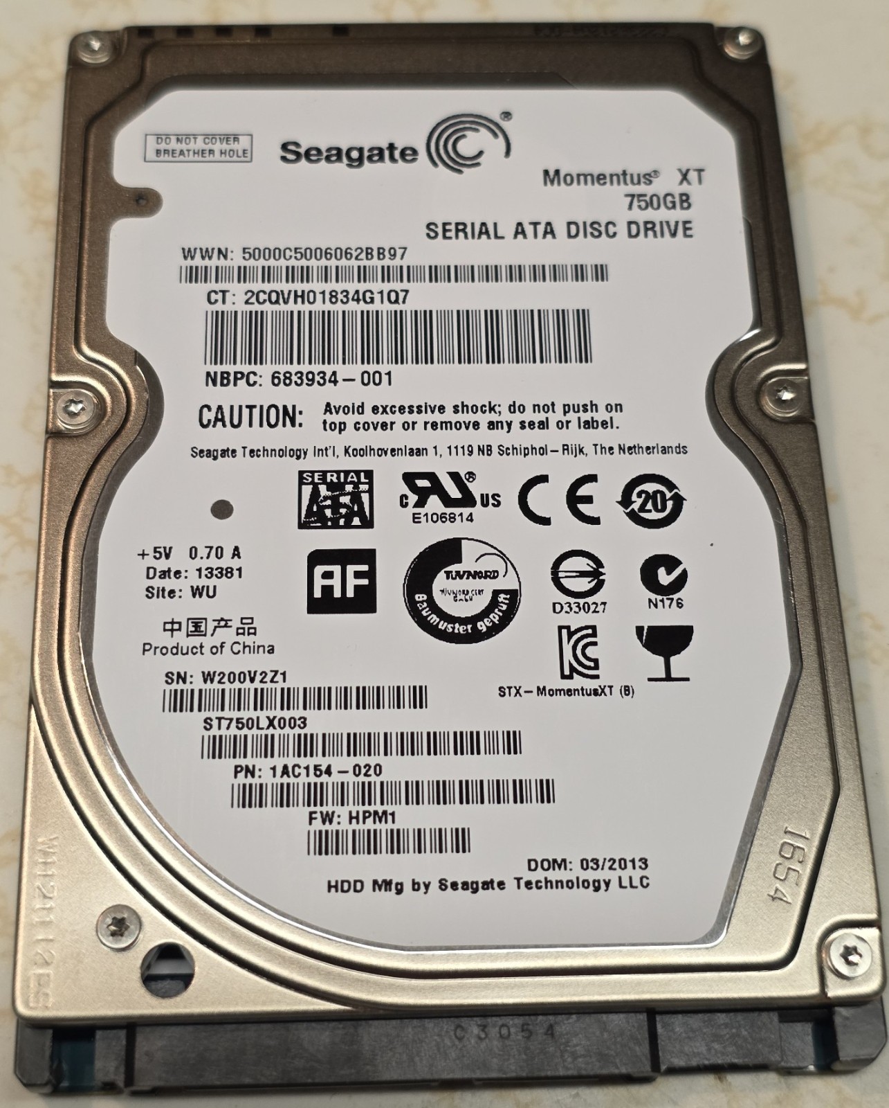 Seagate Momentus XT ST750LX003 7200rpm 750GB SATA 2.5″ Solid State Hybrid Drive