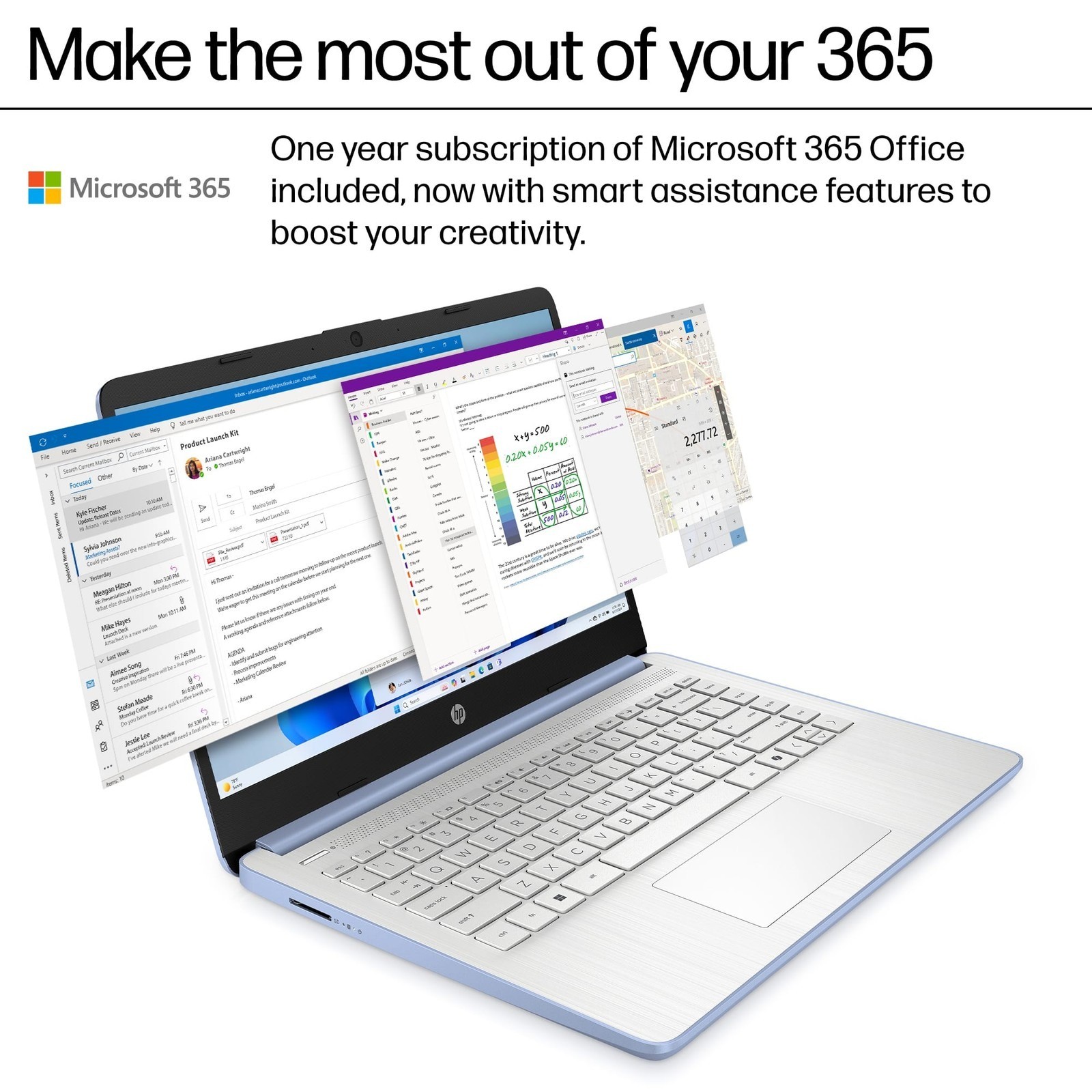 HP 14″ Laptop, Intel Processor N150 4GB RAM 128GB UFS 1-Year Office 365 Win11
