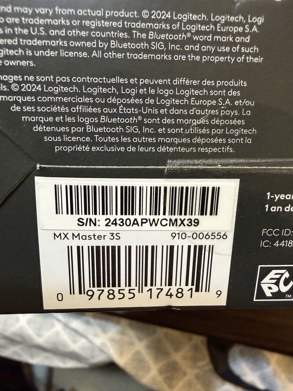 Logitech MX Master 3S Wireless USB/Bluetooth Open-Box Unused Excellent Condition