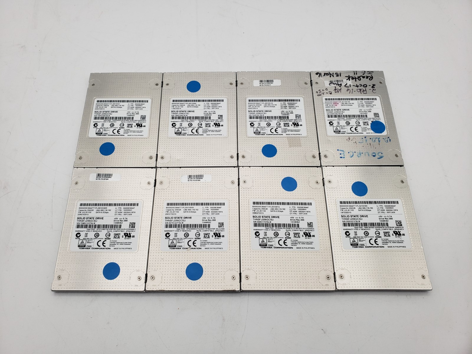 LOT OF 8 | Toshiba 256GB SATA 2.5 Inch SSDs