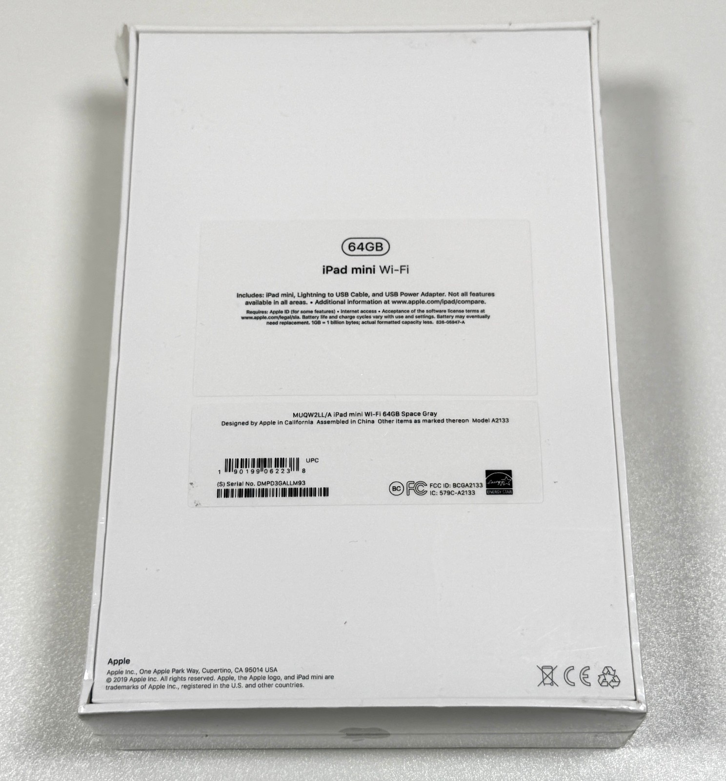 Apple iPad mini 5th Gen. 64GB Wi-Fi Space Gray A2133 iPadOS 13 NEW Sealed