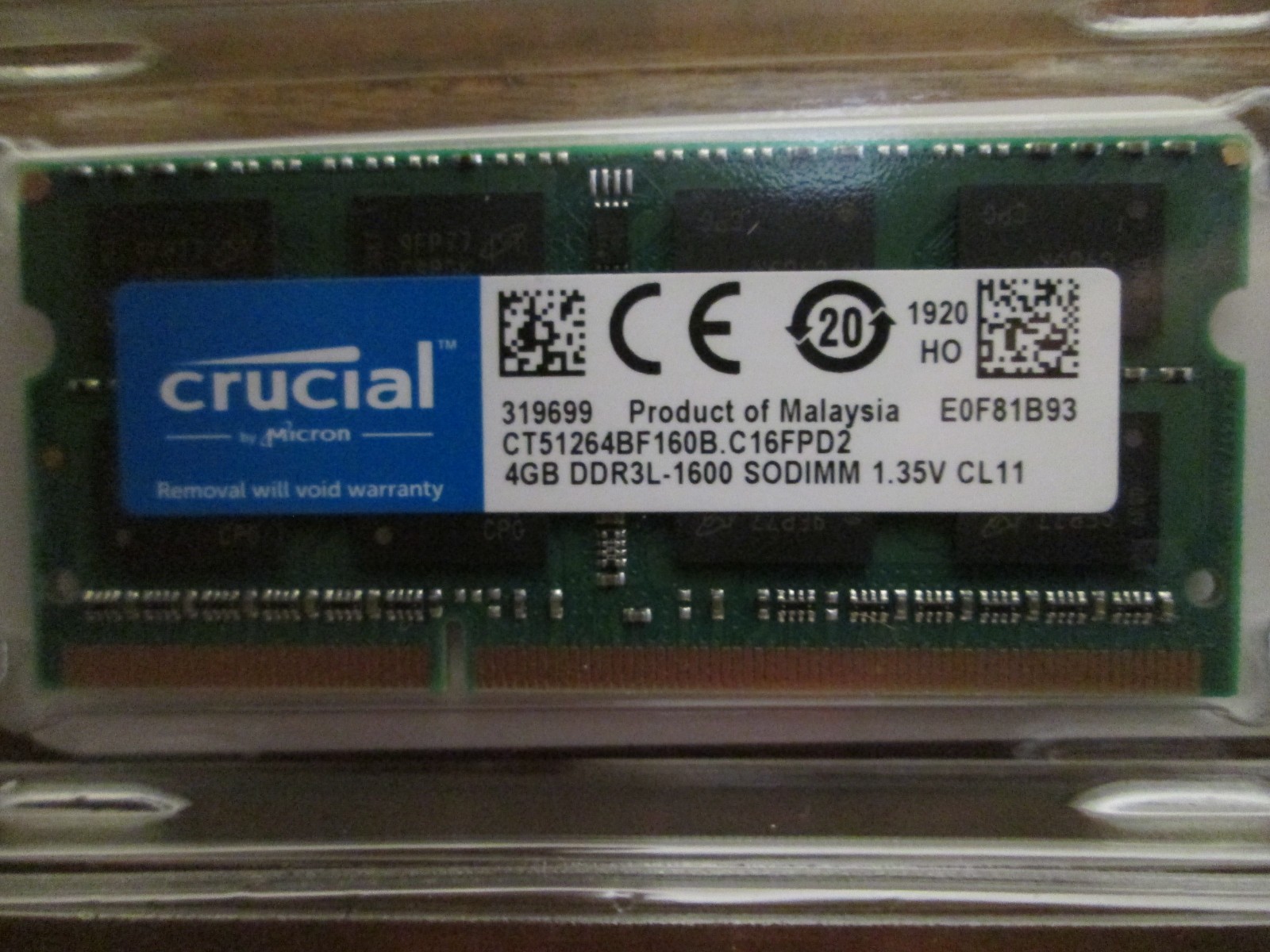 (NEW) CRUCIAL 8GB (2x4GB) PC3L-12800S DDR3L-1600 SODIMM Laptop Memory RAM