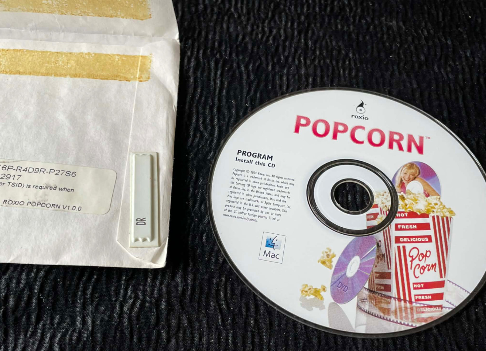 Roxio Popcorn V1 0.0 P/N 150111-00 Program CD Vintage Mac 2004