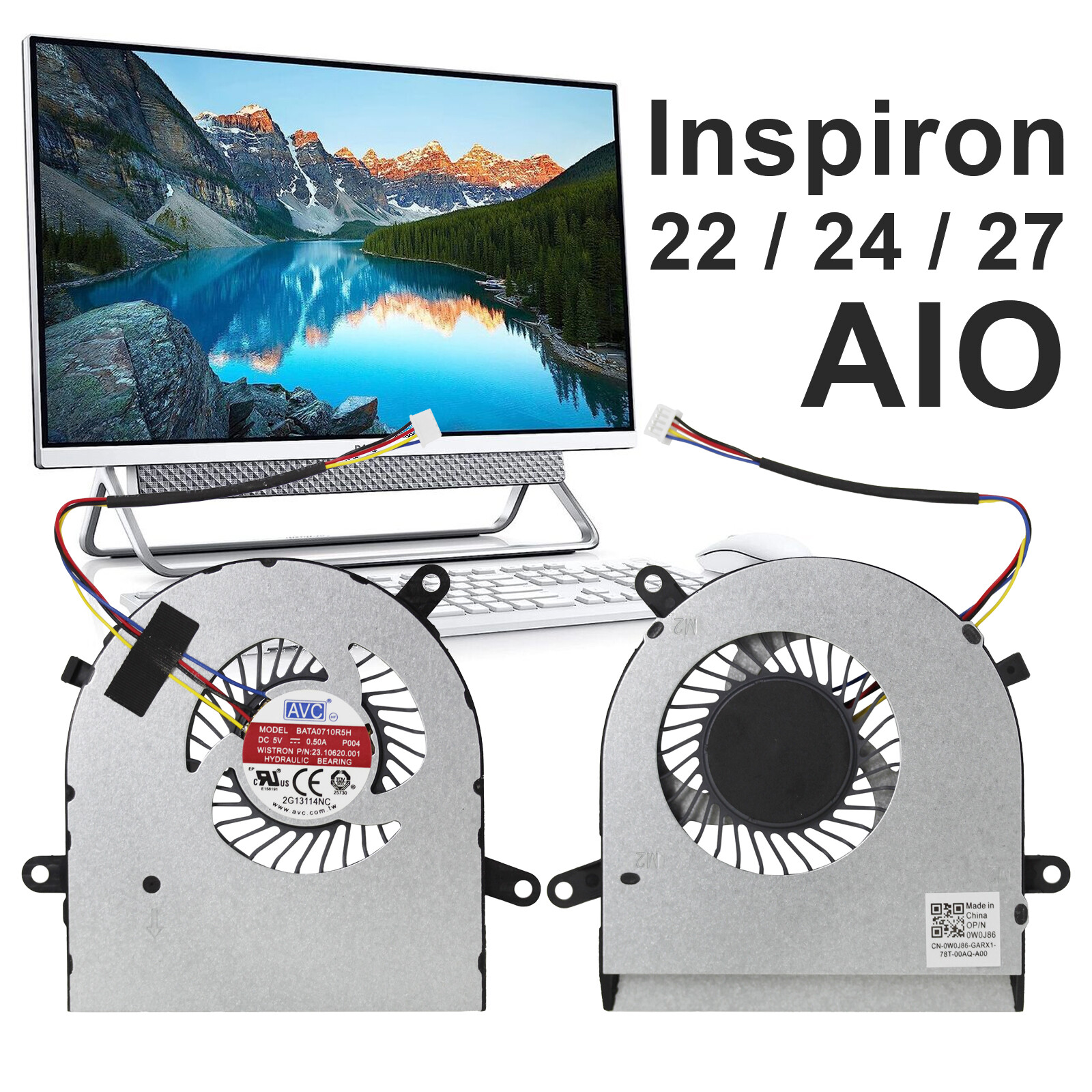 NEW CPU Cooling Fan Replacement For DELL Inspiron ALL-IN-ONE (AIO) 22 / 24 / 27