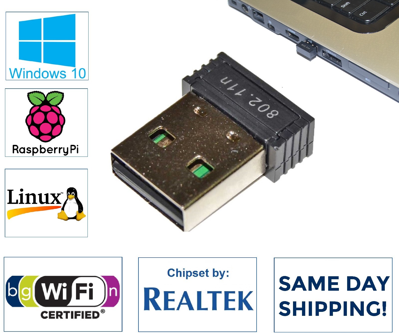 Genuine Realtek RTL8188 MINI USB WiFi Wireless 802.11B/G/N Card Network Adapter