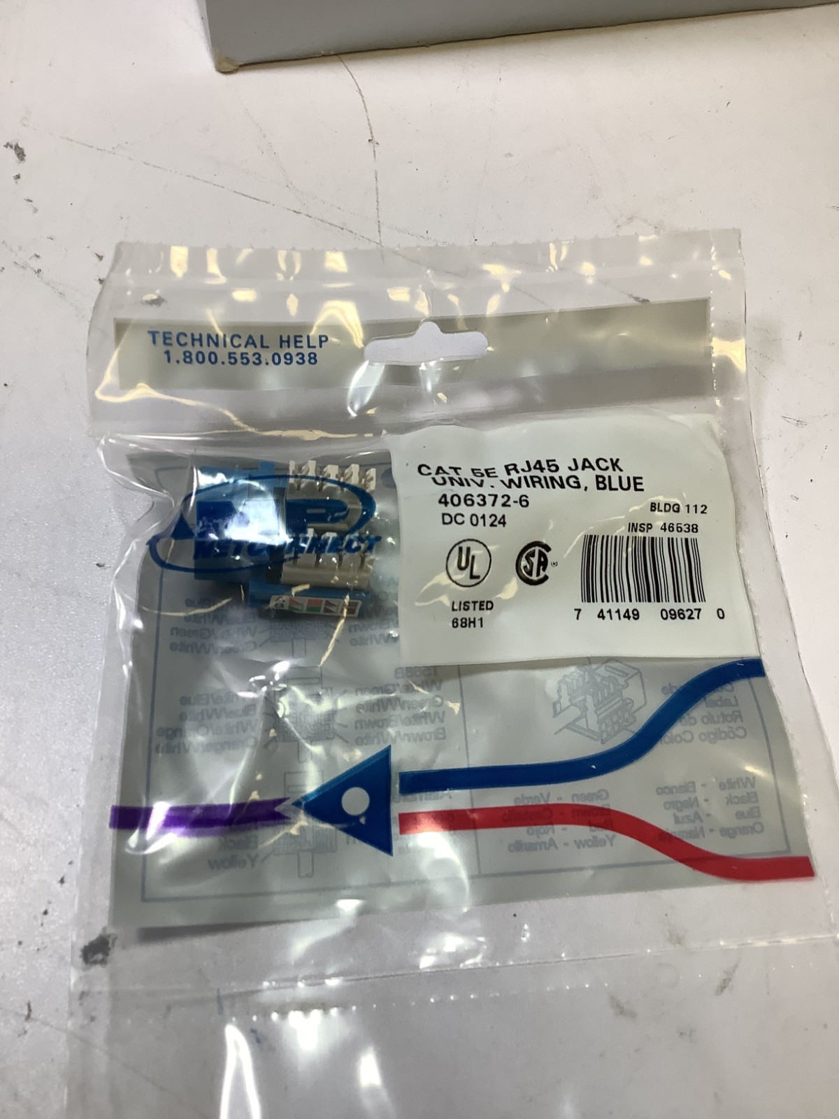 (Lot of 22) AMP Netconnect 406372-6 Universal Wiring Blue CAT 5E RJ45 Jack, F5C