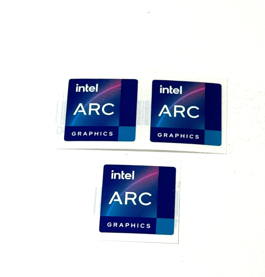 3 x Intel Arc Graphics Desktop / Laptop Sticker Label Logo Decal 18mm x 18mm