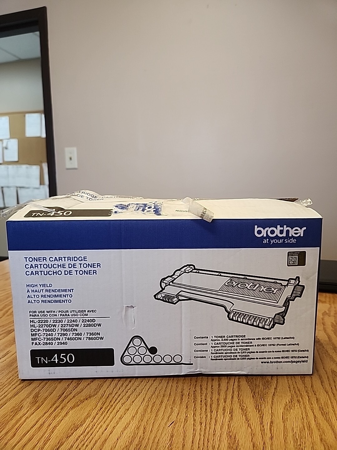 Brother TN450 High-yield Toner, Black, Yields approx. 2,600 pages