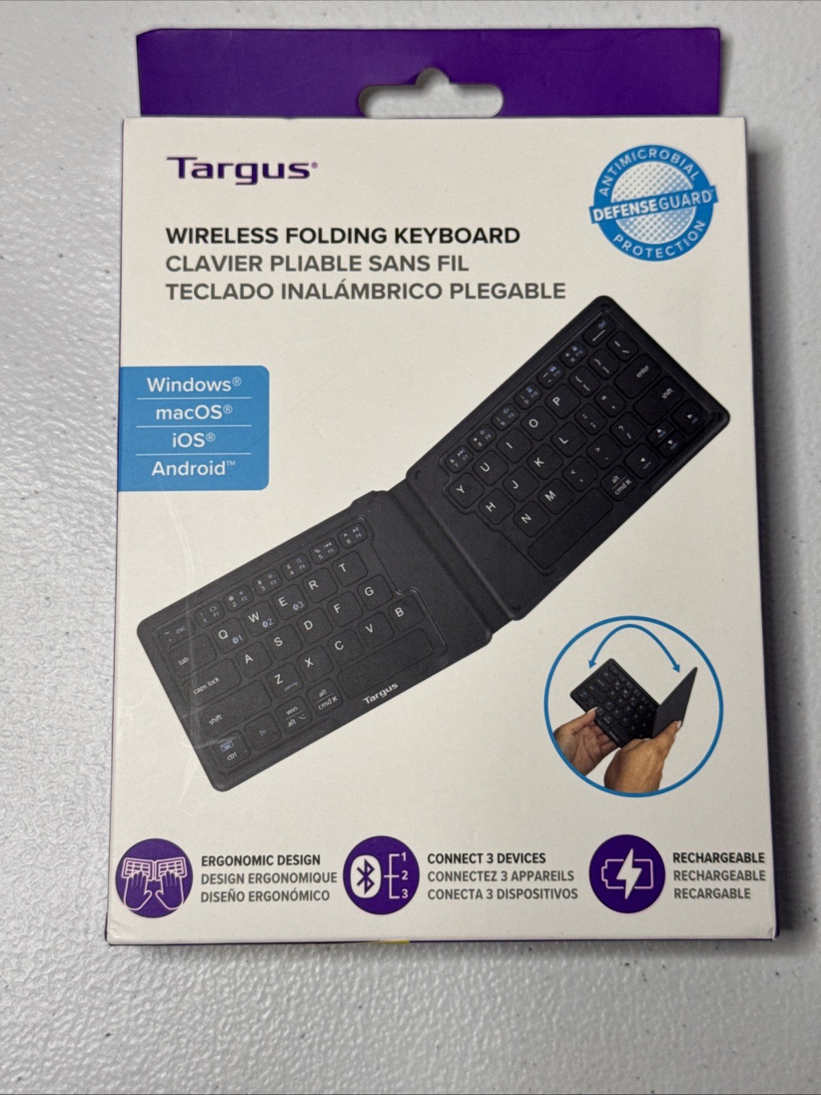 Targus Wireless Folding Keyboard Bluetooth Windows Android, MacOS, iOS Brand New