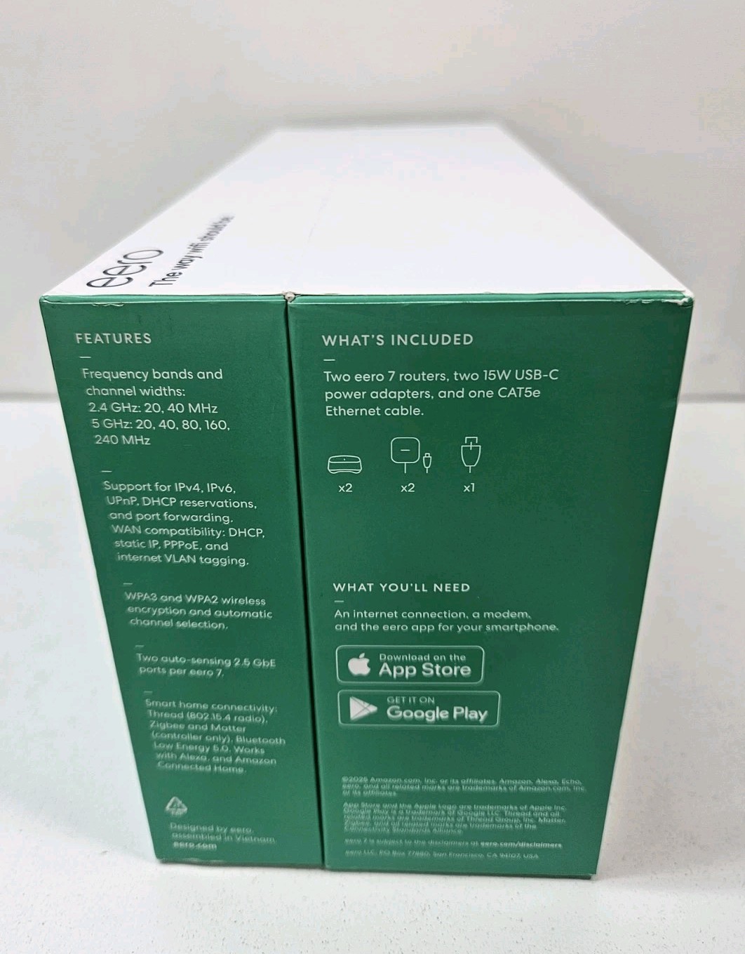 Eero 7 Dual-Band Mesh Wi-Fi 7 System (2-Pack) Up to 2.5Gbps 4,000 sq ft Router