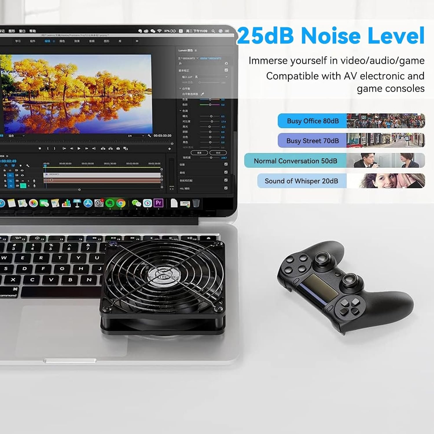 Aluminum 120mm USB Fan 5V 1500RPM Cooling for Desktop, Gaming, and Electronics