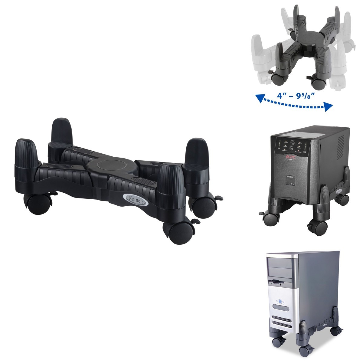 Kantek CS200B Mobile CPU Stand 16x7x4.8 inch Black
