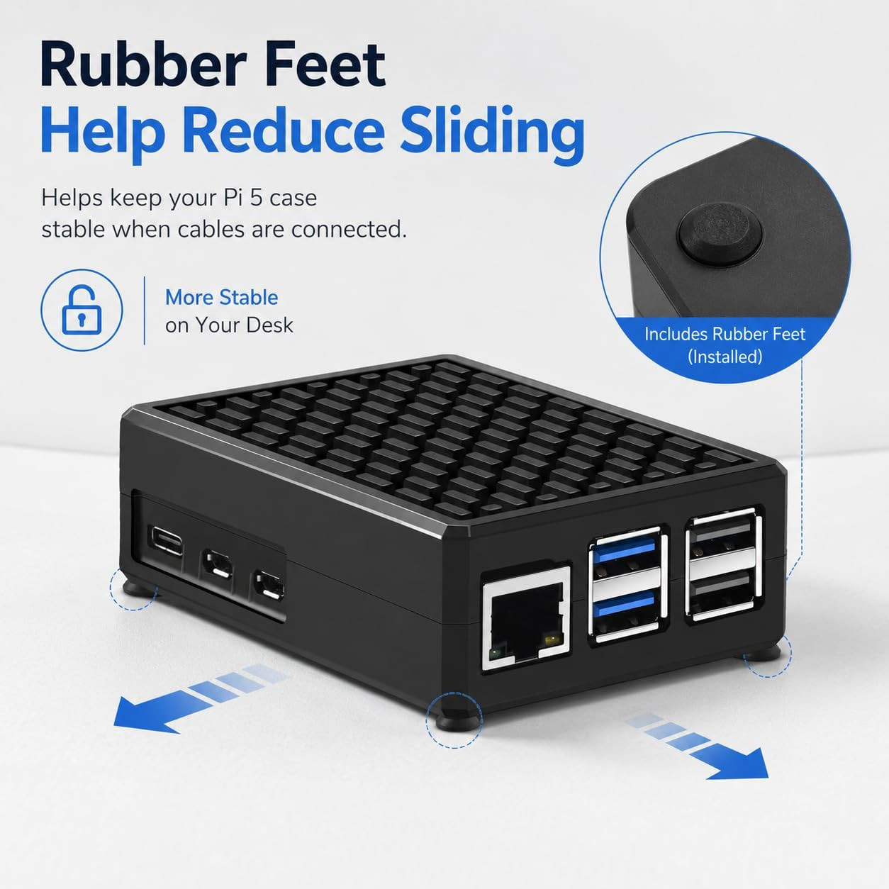 Aluminum Case for Raspberry Pi 5, Fanless Passive Cooling Metal Heatsink Case wi
