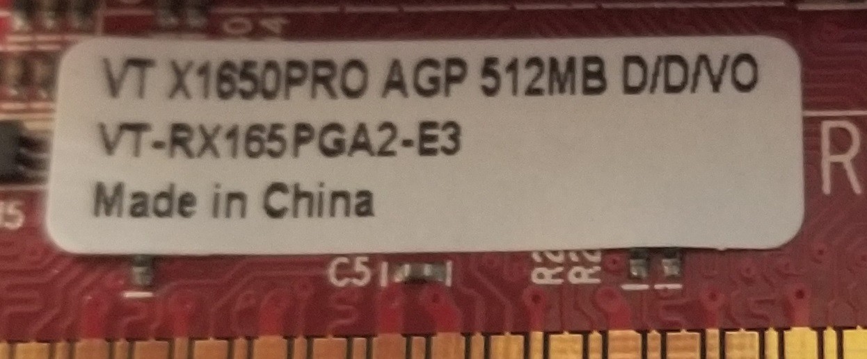 VisionTek ATI Radeon X1650 Pro 512MB DDR2 AGP Video Card VT-RX165PGA2-E3