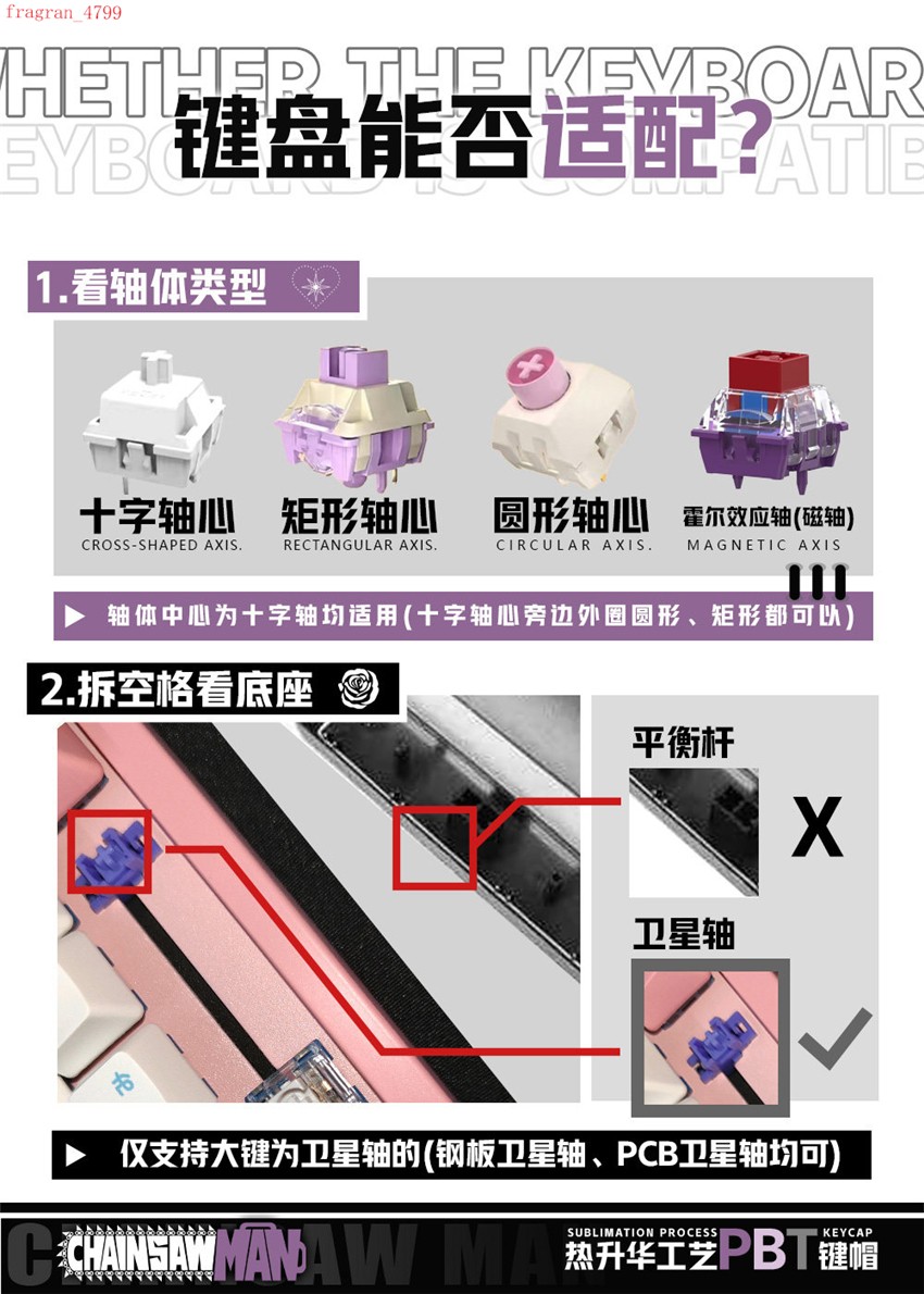 Anime Chainsaw Man Reze PBT Sublimation Keycap 122Pc Set for Mechanical Keyboard