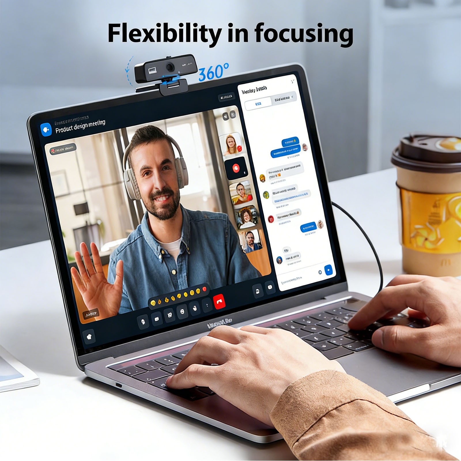4K Webcam for PC USB Webcam W/ Microphone Autofocus Web Camera for Plug&Play