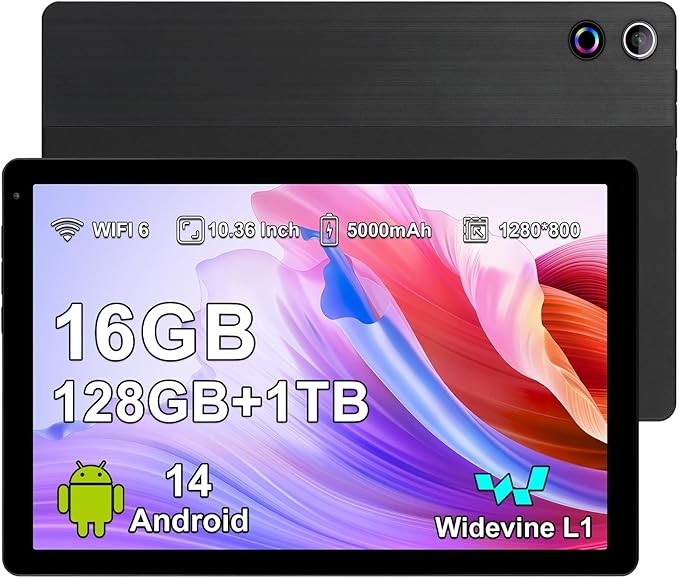 AEEZO Tablet 10.4 inch Android 14 with 16GB RAM 128GB ROM Dual Camera 4G Touch