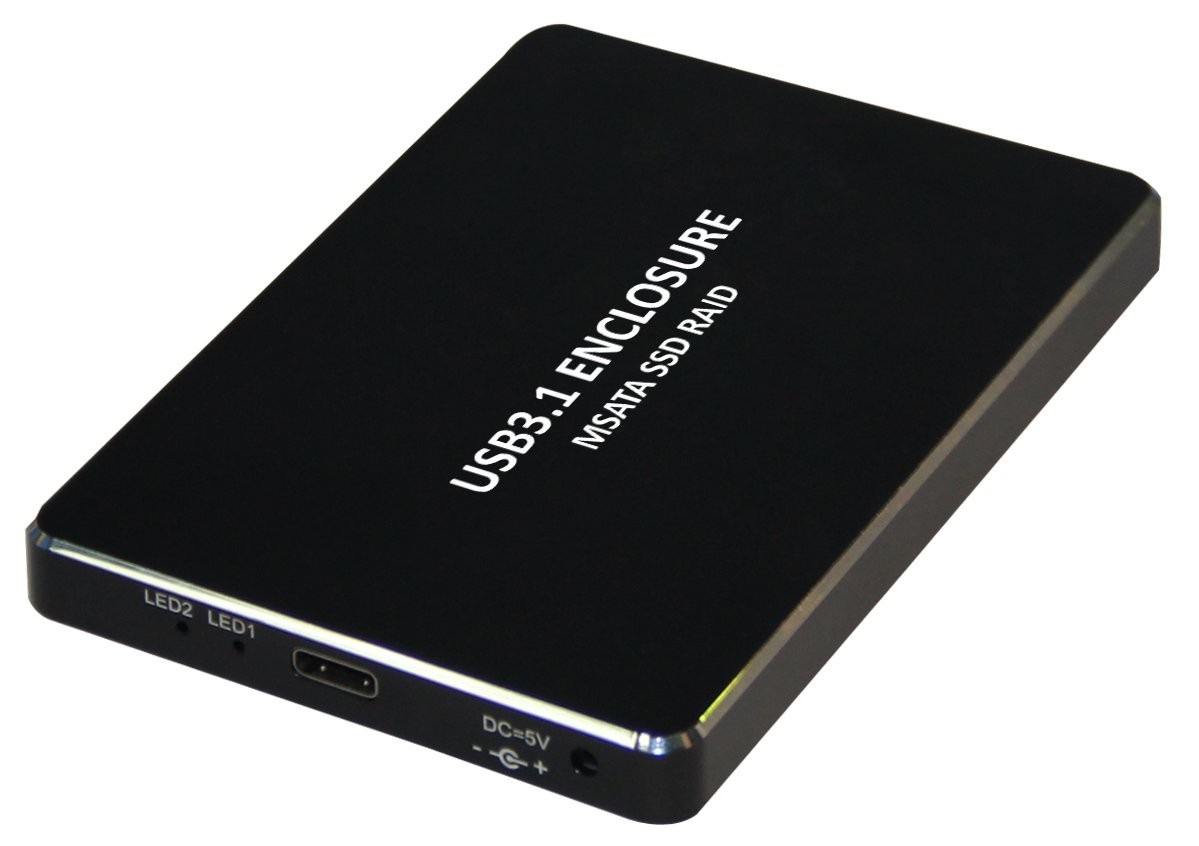 USB 3.1 TypeC to Dual mSATA SSD RAID Enclosure Up to 10 Gbps Data Transfer, 5…