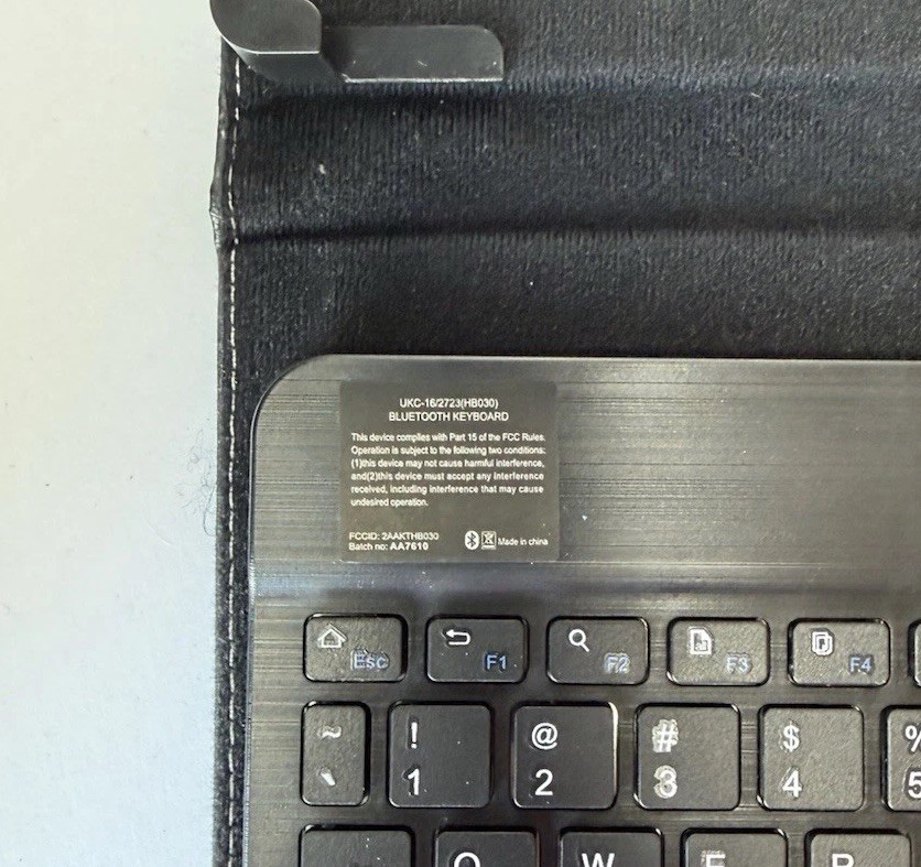 Universal Black Synthetic Leather Bluetooth Keyboard Folio Case for Tablet