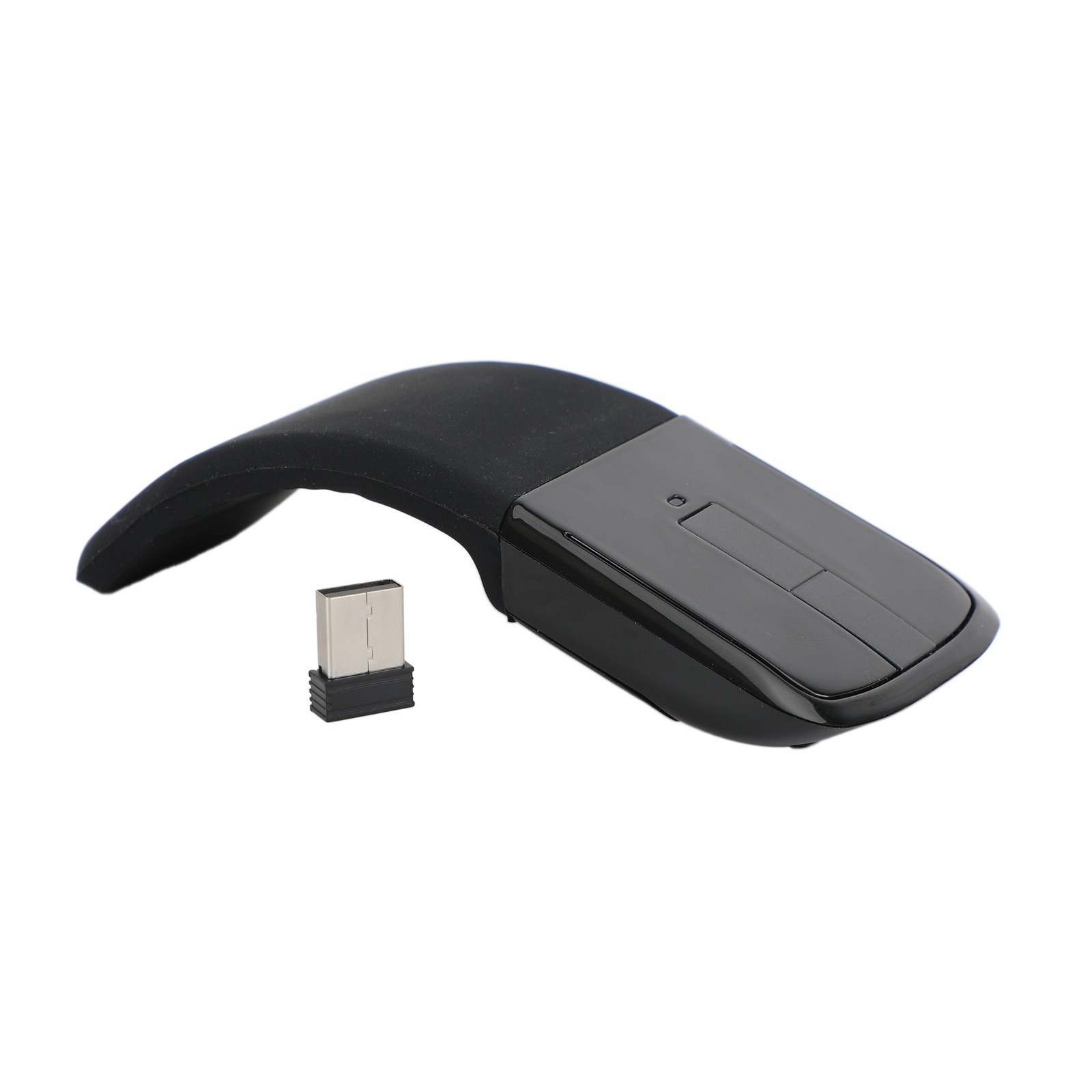 Wireless Mouse with USB Mini Folding Mouse 2.4GHz Arc Optical Touch Mice Black💯