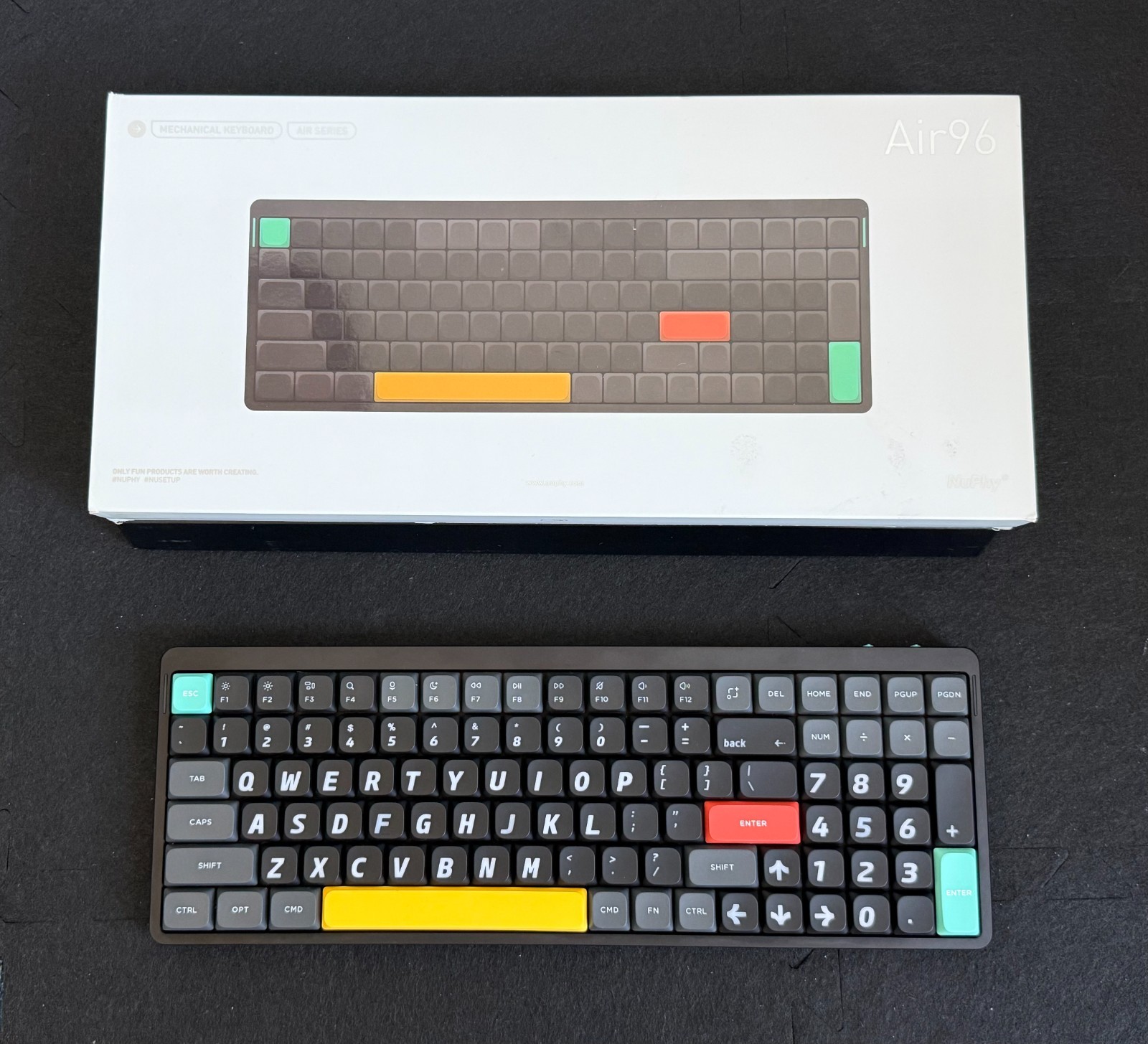 NuPhy Air96 V2 Modded Wireless Keyboard Gateron Aloe Canopus Keycaps Black