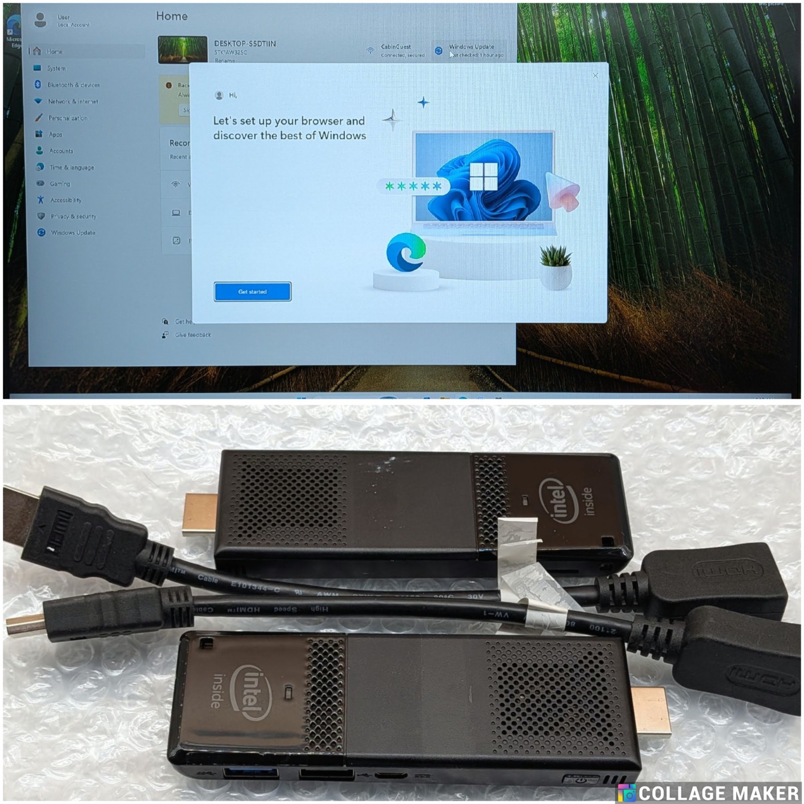 LOT of 2 Intel Compute Stick STK1AW32SC Atom x5 1.44GHz 2GB 32GB Tiny PC Win 11