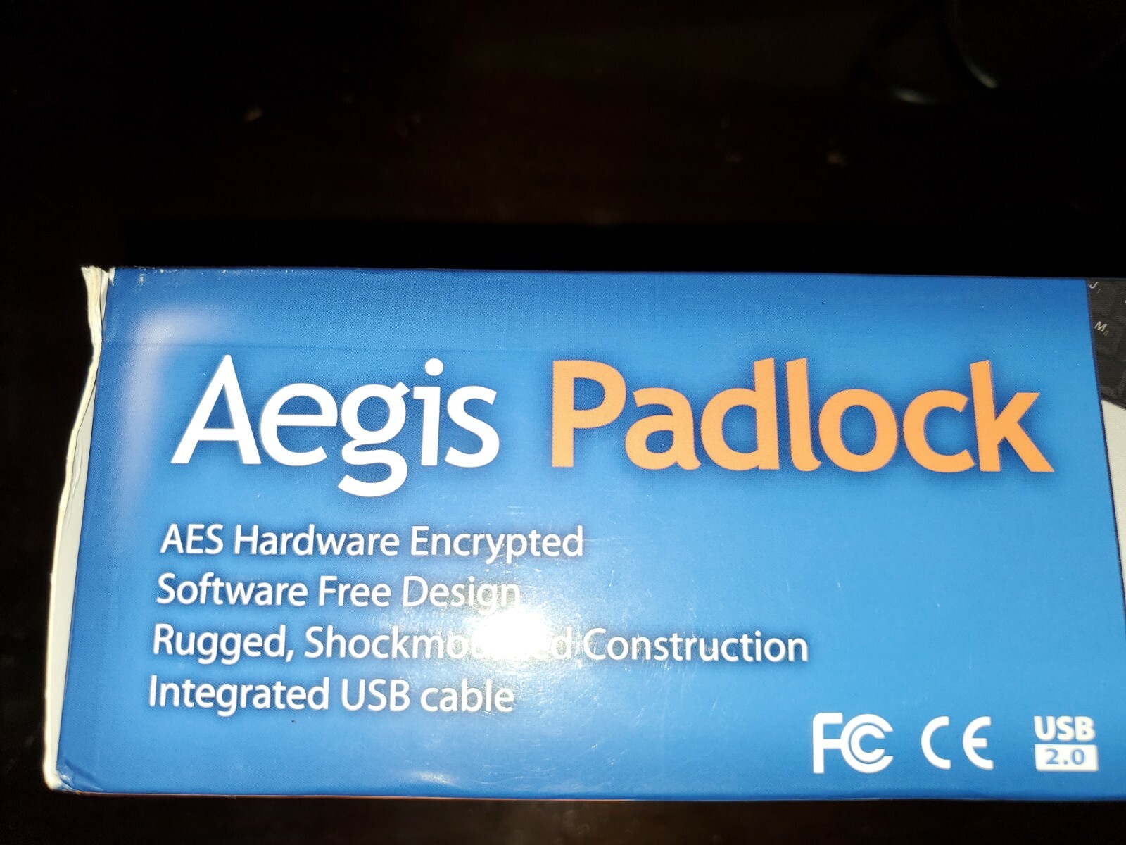 Apricom Aegis Padlock hardware encrypted portable drive 500gb new A25-PL128-500