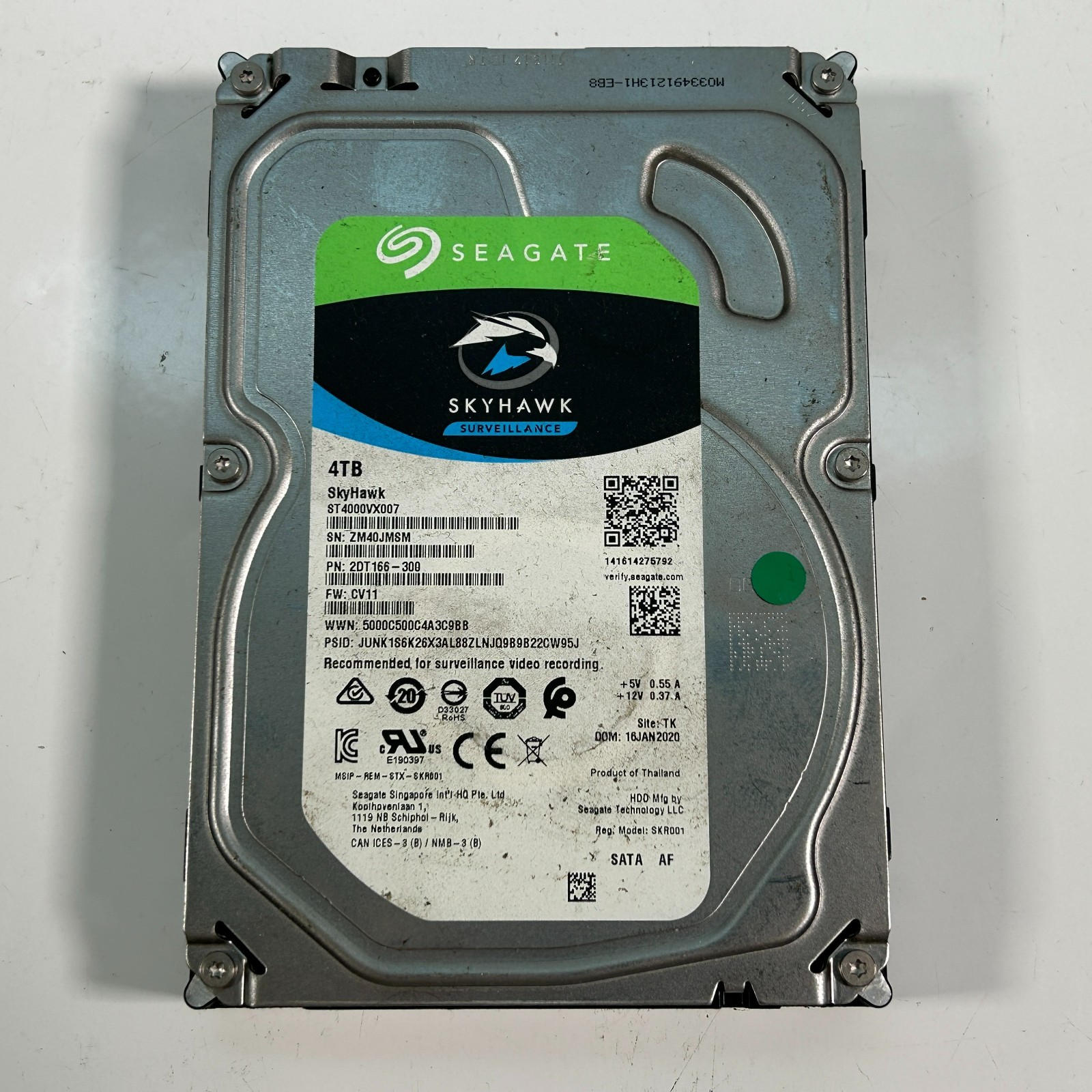 Seagate ST4000VX007 4TB 3.5″ SATA AF Skyhawk Surveillance Hard Drive Used