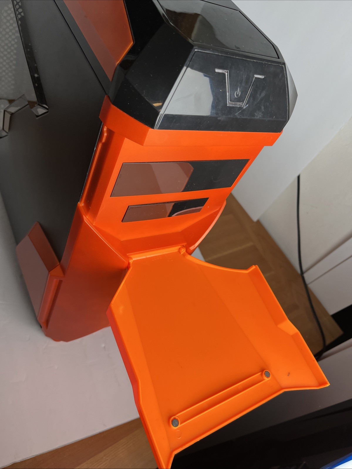 Segotep Computer Case Orange & Black W/ Wires Inside, Tested & Works