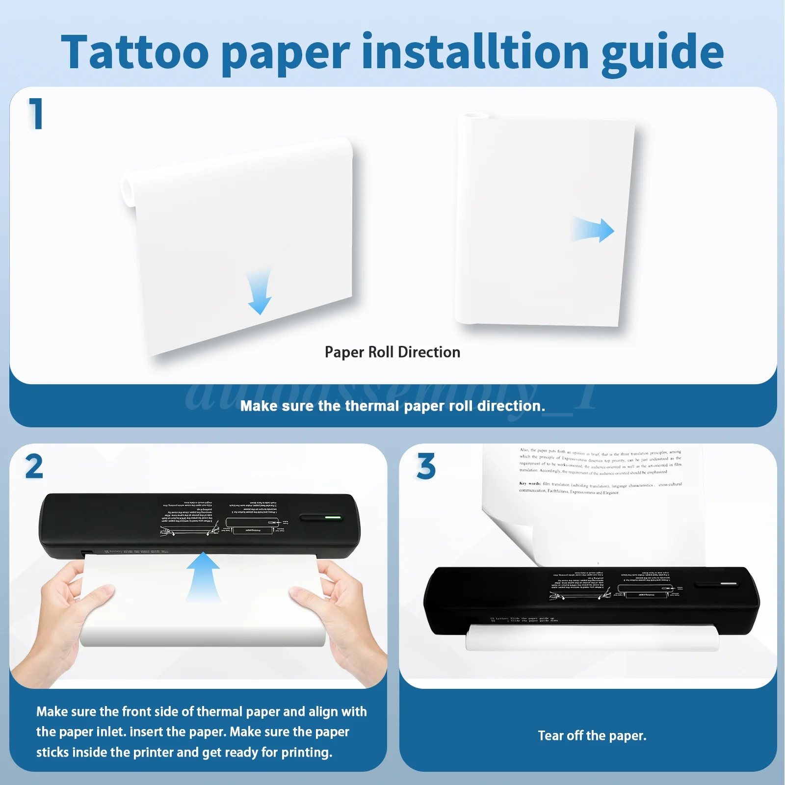 Thermal Printer Wireless Inkless Portable Printer Support Letter & A4 LOT