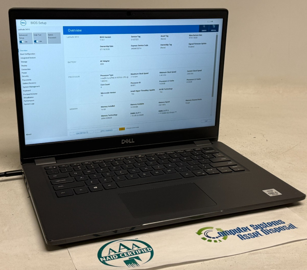 Dell Latitude 3410 14″ (i5-10210u 1.60GHz – 16GB RAM – 256GB SSD – Win11Home)