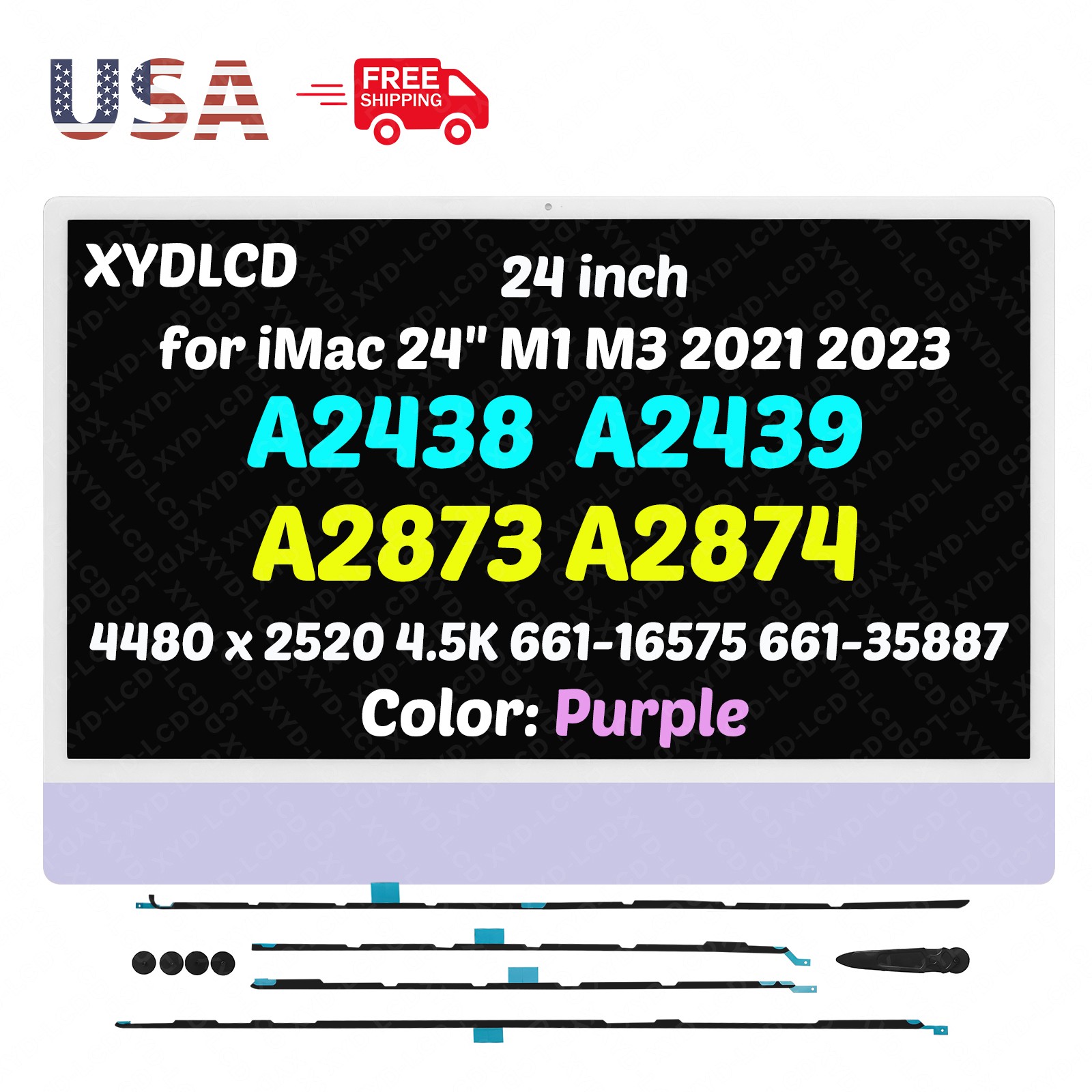 for Apple iMac 24″ A2438 A2439 M1 2021 A2873 A2874 M3 2023 LCD Screen Display A+