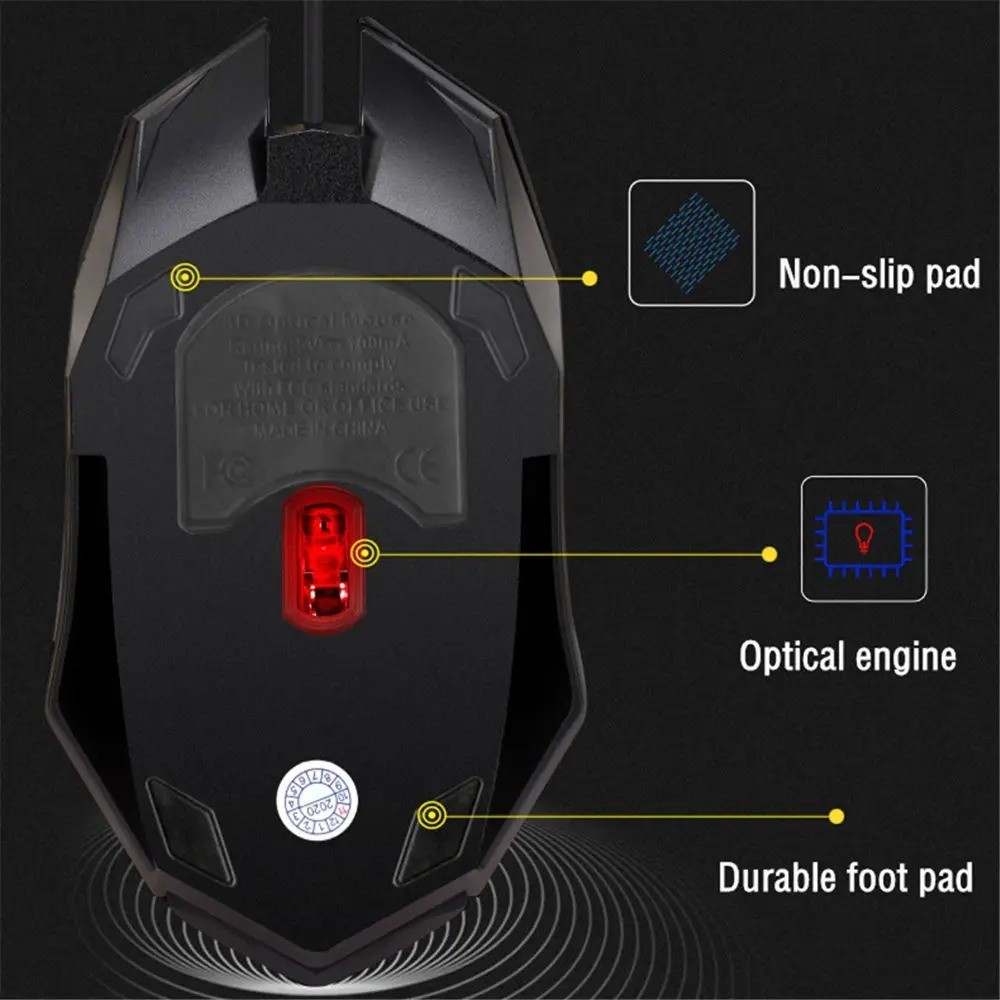 NEW WIRED USB OPTICAL MOUSE FOR PC LAPTOP COMPUTER ANDROID BOX SCROLL RGB LED