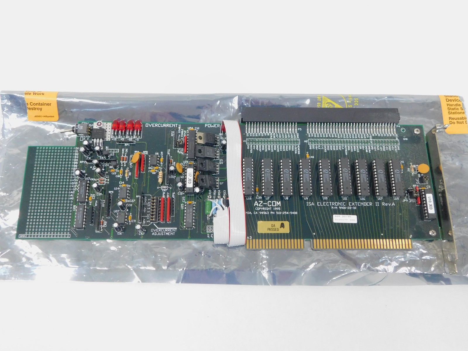 Az-Com ISA PC Extender II Board 9900-22-10 for Vintage 1995 IBM Computer