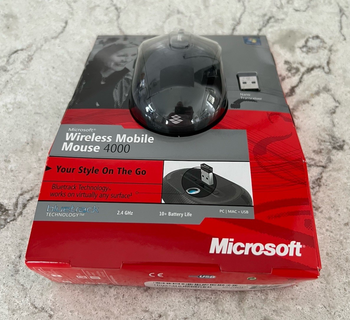 Microsoft Mobile 4000 Wireless BlueTrack Mouse 1383, 1447 Windows 7 Sealed NOS