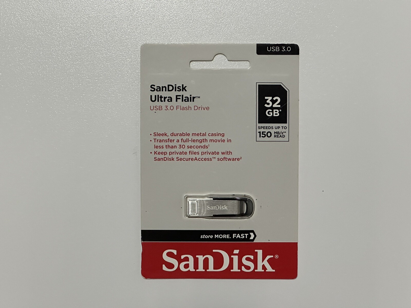 SanDisk Ultra Flair CZ73 32GB USB 3.0 Metal Casing Read Speed Up To 150MB/s