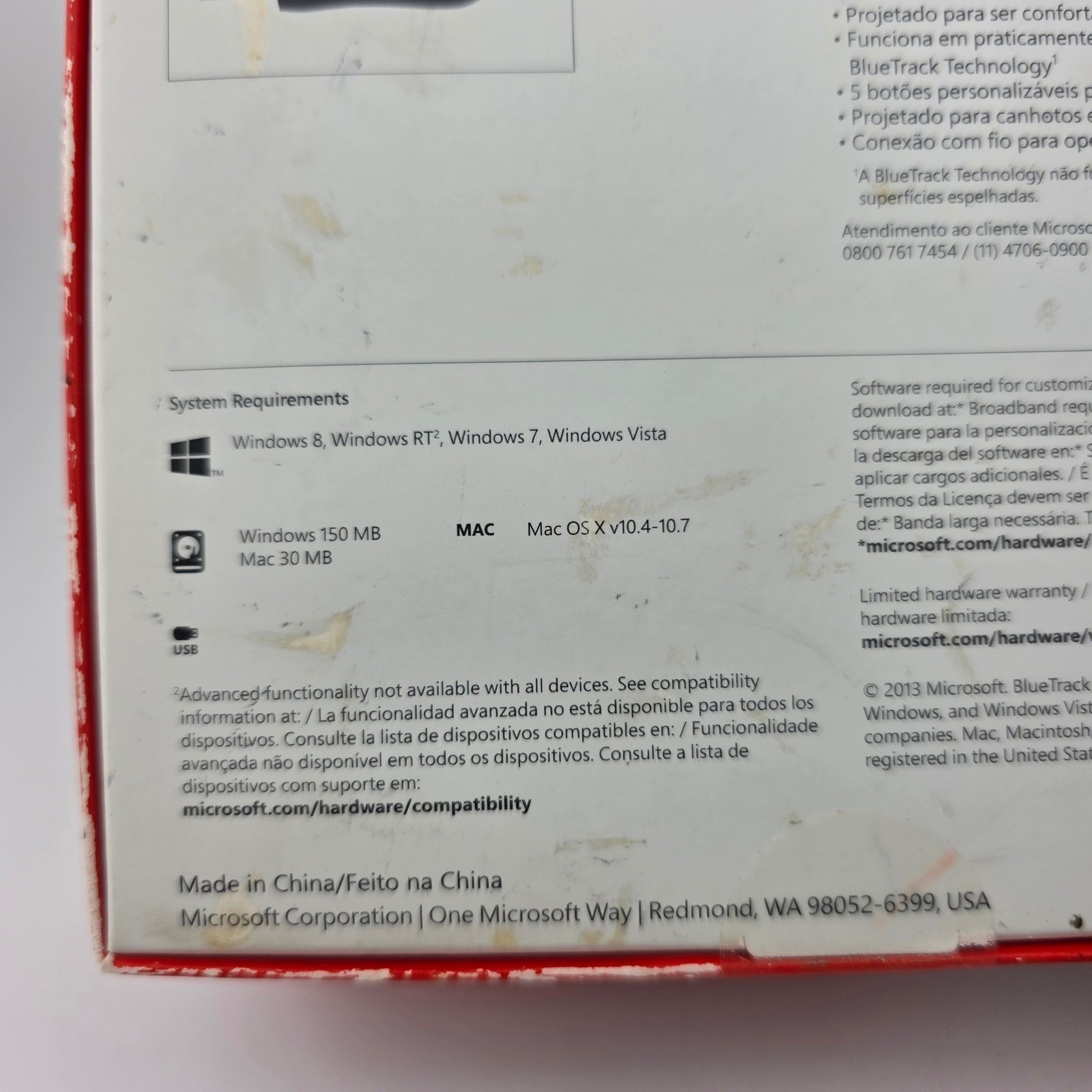 Microsoft Comfort 4500 BlueTrack Wired Mouse 4-Button NEW Computing Office