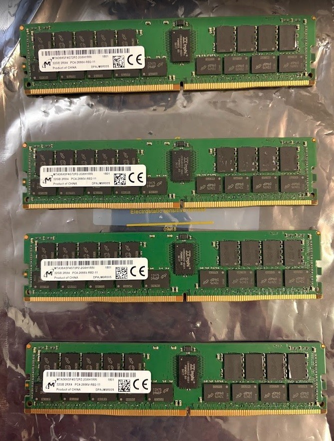 Lot of 8x 32GB DDR4 PC4-2666V ECC Registered Server Memory RAM RDIMM (256GB)