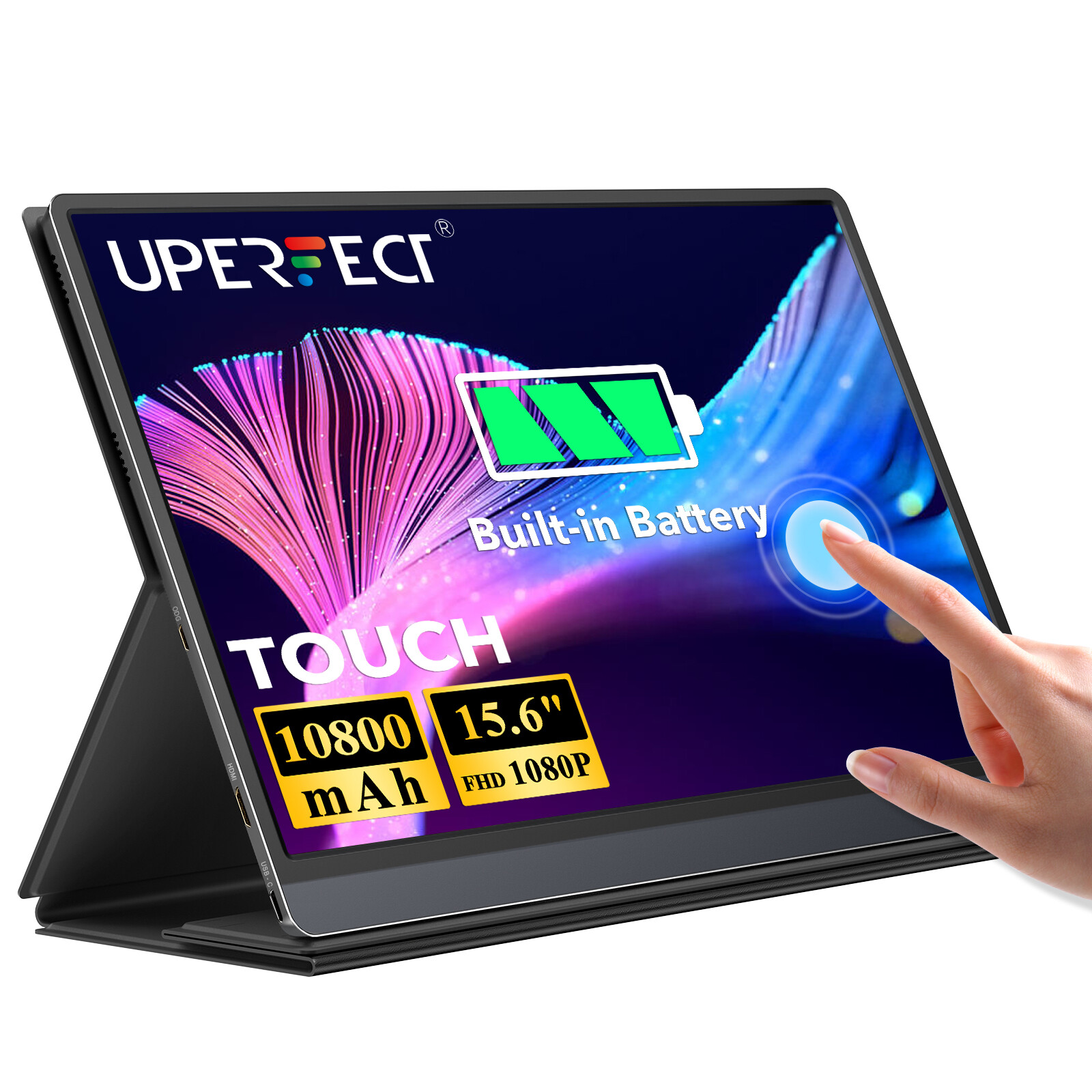 Touchscreen Battery 15.6″ Portable Monitor 1920*1080 Full HD USB C Second Screen