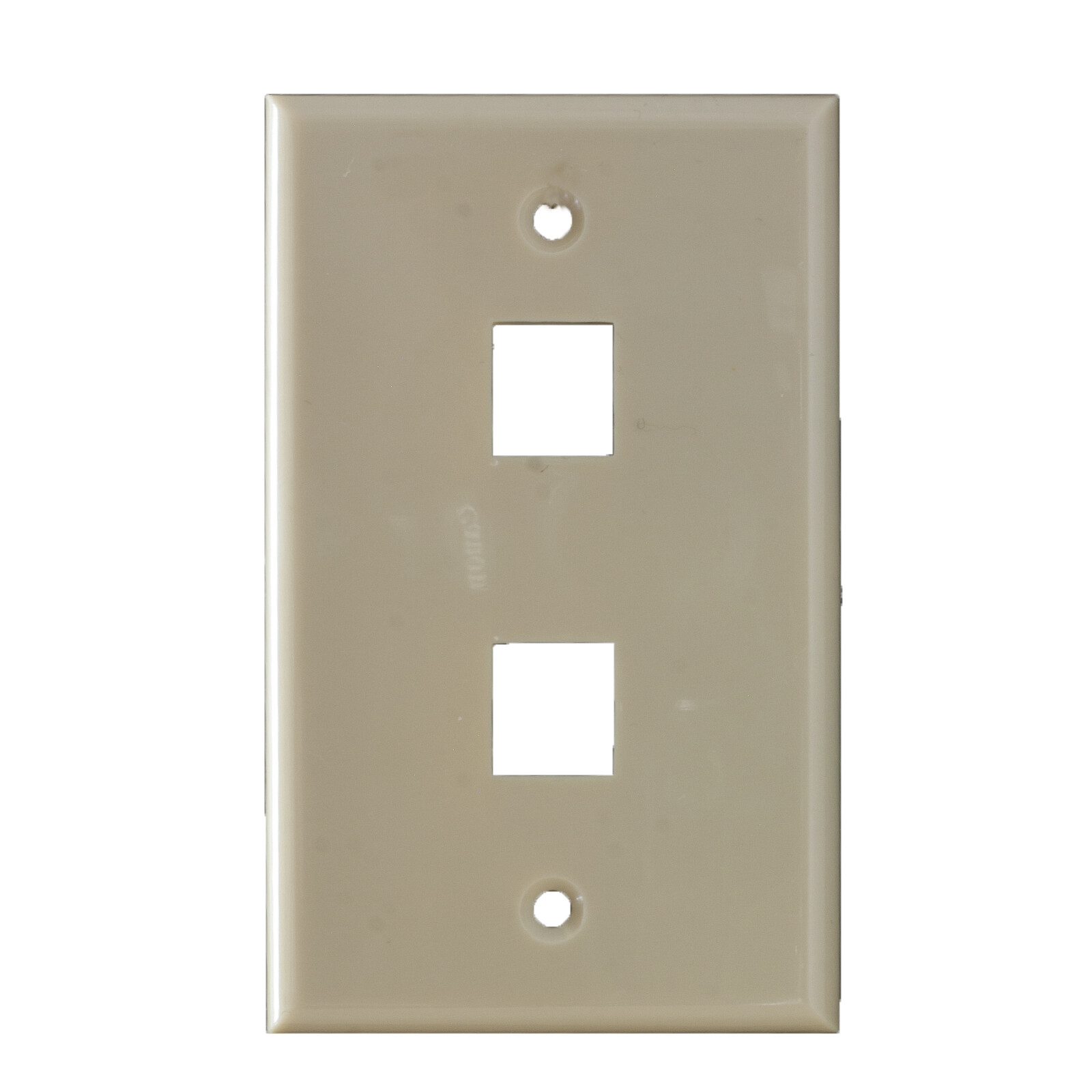 2 Port Keystone Faceplate in Ivory Network Flush Mount 25 Pack Tuff Jacks