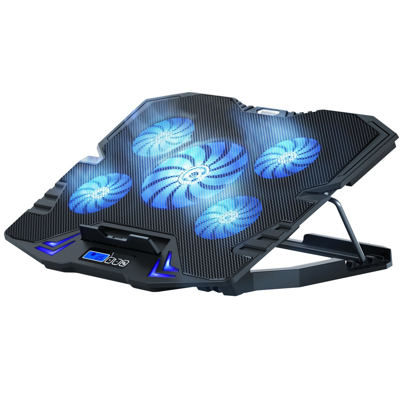 Laptop Cooling Pad For 11-17″ inch Laptop Dual USB Fan Cooler Stand 5 Quiet Fans