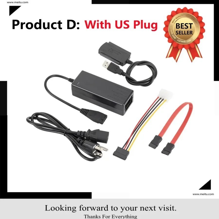 SATA/PATA/IDE to USB 2.0 Adapter Converter Cable for Hard Drive Disk 2.5″ 3.5″