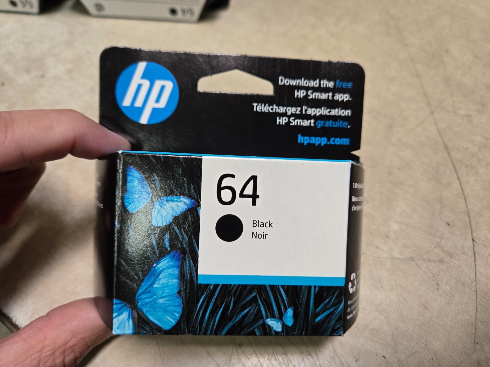 HP 64 BLACK INK CARTRIDGE EXP OCT 2027 Factory sealed Genuine!