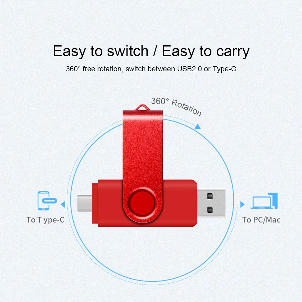 USB Memory Stick TYPEC 2 in 1 Photostick Flash Pen Drive Phone/Laptop/PC/Mac