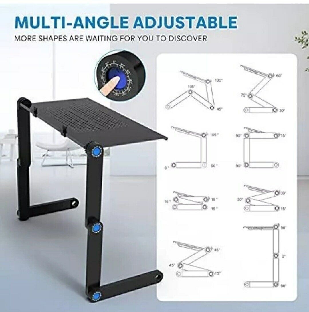 360° Adjustable Laptop Table Stand Lap Sofa Bed Tray Computer Notebook Desk