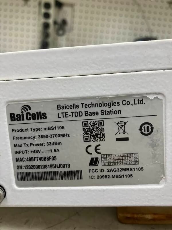 BaiCells Nova-233 3.5GHz 250mW Outdoor Base Station – mBS1100 3650-3700mHz 33dBm