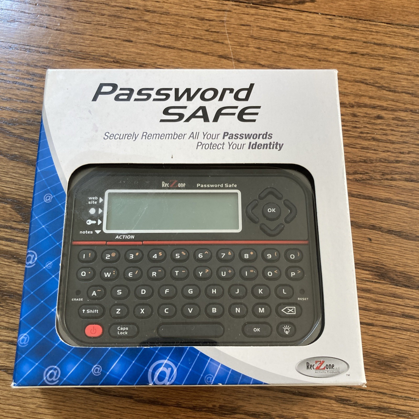Password Safe Vault Model 595 Backlit LCD Built-In Memory Storage Rec-Zone