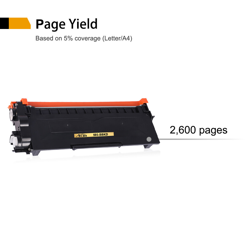 2-Pk/Pack E310 Toner Compatible For Dell E310DW E515DN E515DW E514DW 593-BBKD