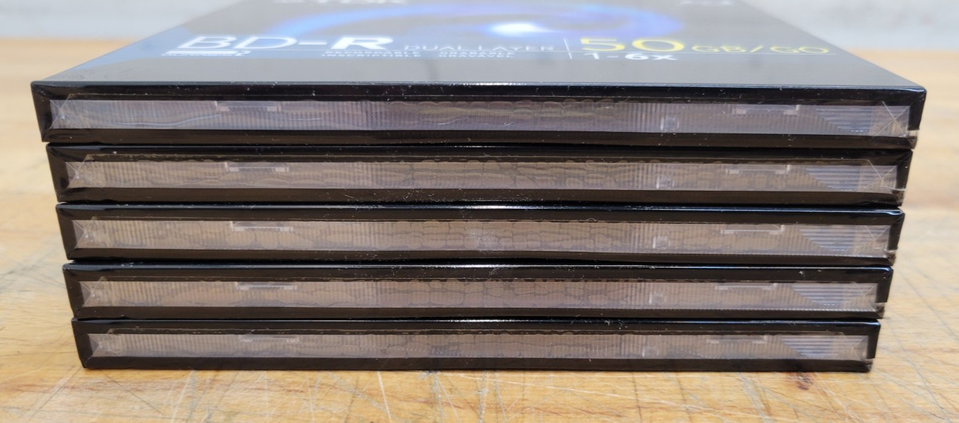 TDK Blu-Ray BD-R Discs 5 Pack – 1-6x 50GB Dual Layer Discs – Open Box