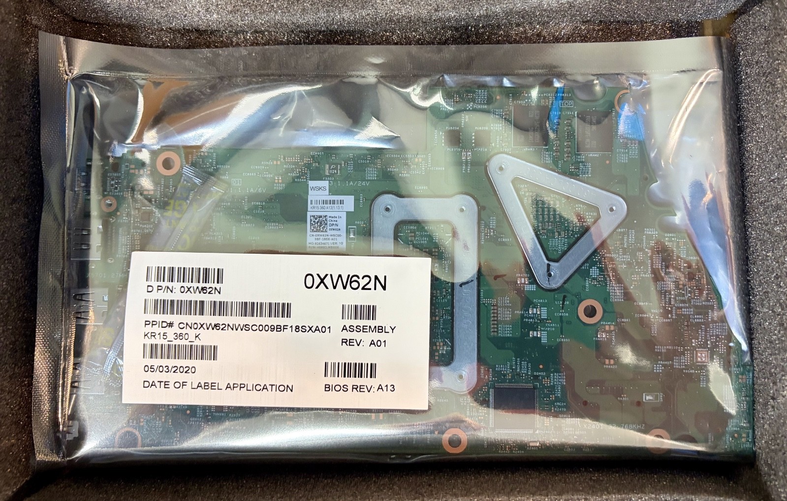 Dell Inspiron 15 7570 7573 Motherboard i7-8550U 1.8GHz Quad Core XW62N Nvidia